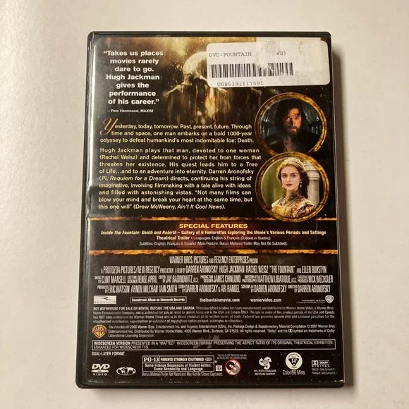 The Fountain DVD (Widescreen Edition) Hugh Jackman Rachel Weisz - Picture 2 of 4